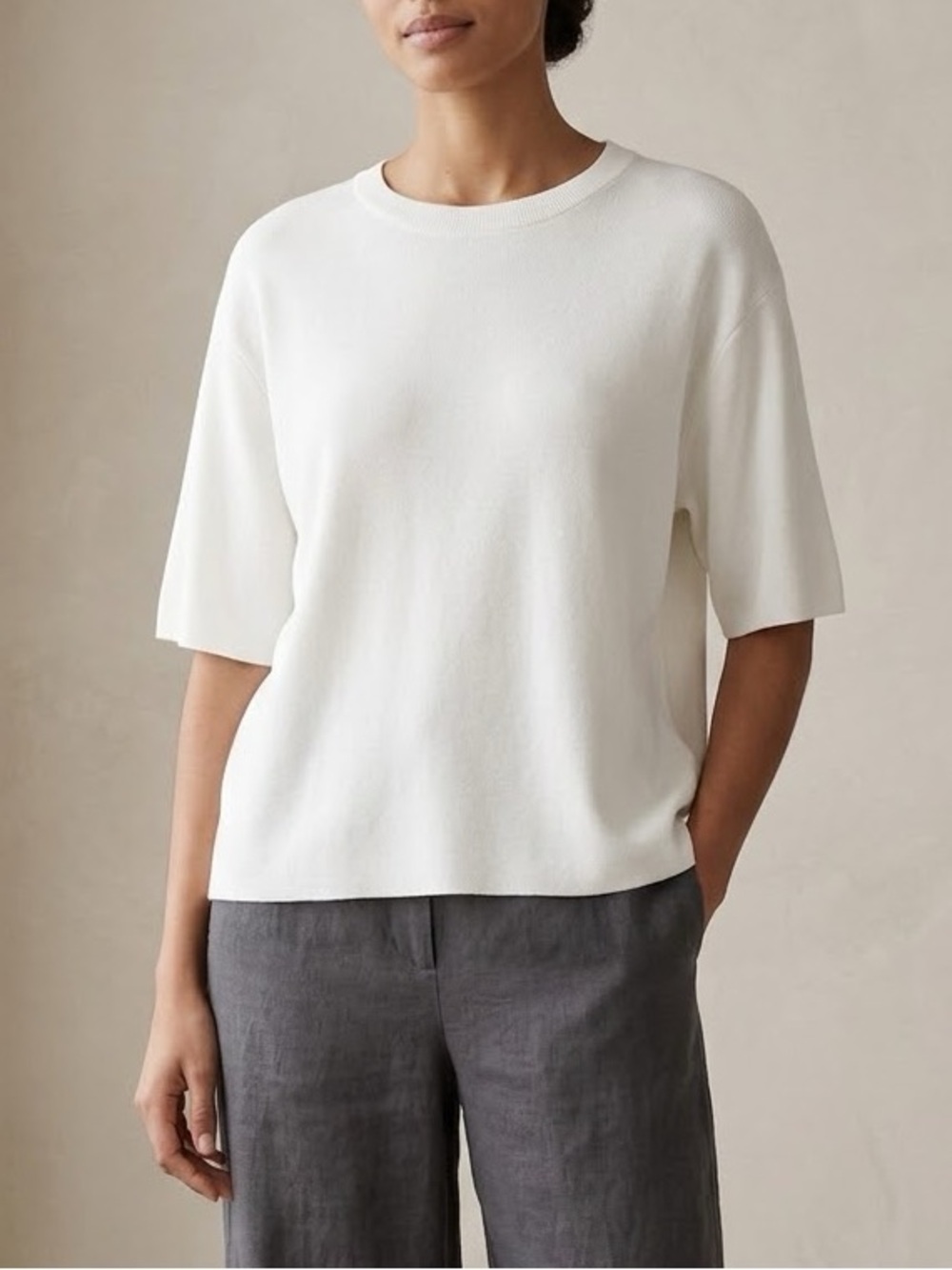 White Knit Top